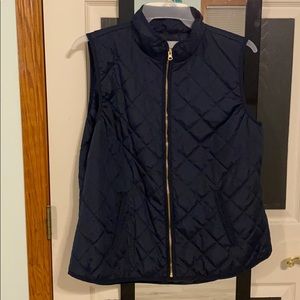Navy blue quilted vest